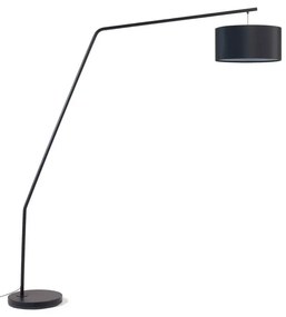 Čierna stojacia lampa s textilným tienidlom (výška 221,5 cm) Ciana – Kave Home