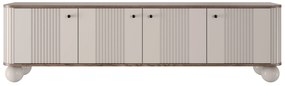 TV stolík Vespera 4D 187 cm - kašmírová / orech / čierna / kašmírové nohy