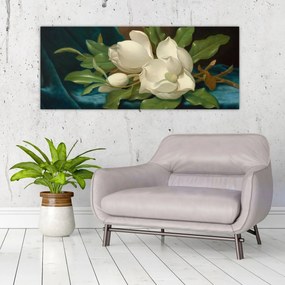 Obraz - Martin Johnson Heade, Giant Magnolias on a Blue Velvet Cloth, reprodukcia (120x50 cm)
