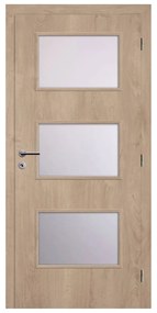 Solodoor Interiérové dvere Etta 6, 80 P, 850 × 1985 mm, fólia, pravé, dub Western, presklené