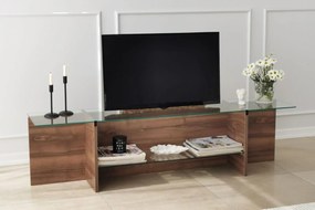 Dizajnový TV stolík ESCAPE 158 cm, MDF, hnedý