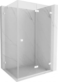 Mexen Lunar-F, 1-krídlový sprchový kút so skladacími dverami, pravý, 85 x 80 cm, 8mm číre sklo, biely profil, 836-085-080-20-00-P