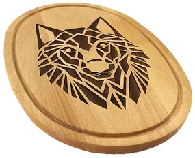 AMADEA Drevená servírovacia doska - podnos oválne vlk, masívne drevo, 38 cm
