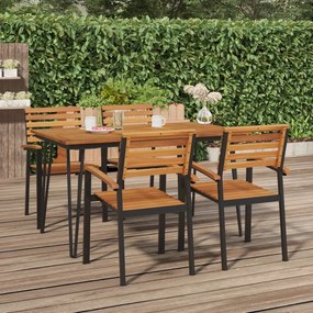 Záhradný stôl so sponkovými nohami 140x80x75 cm akáciový masív 319519