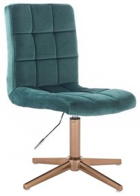 LuxuryForm DESIGN Stolička TOLEDO VELUR na zlatom kríži - zelená