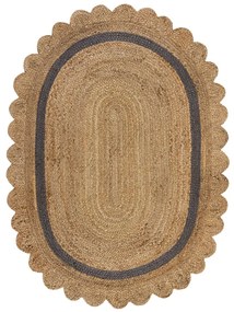 Flair Rugs koberce Kusový koberec Grace Jute Natural/Grey ovál - 80x230 ovál cm