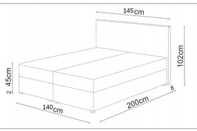 Manželská posteľ Boxspring 140 cm Lilac Comfort (vzor + hnedá) (s matracom a úložným priestorom). Vlastná spoľahlivá doprava až k Vám domov. 1056064