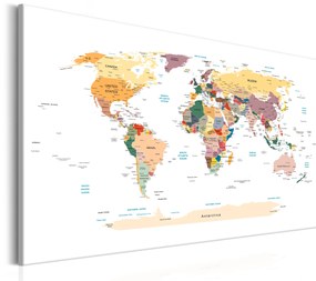 Artgeist Obraz - World Map: Travel Around the World Veľkosť: 90x60, Verzia: Standard