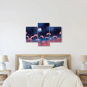 Obraz púpav s modrým motýľom (90x60 cm)