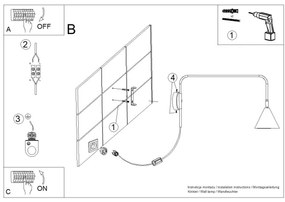 Sollux SL.1700 - Nástenná lampa NOX 1xE14/10W/230V zelená