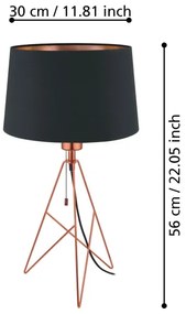 Eglo 39178 - Stolná lampa CAMPORALE 1xE27/60W/230V