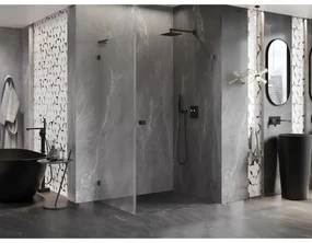 Mexen Lunar-B L pravostranný výklopný sprchový kút 75 x 70 cm, číre sklo, brúsený grafit, 832L-075-070-66-00-P