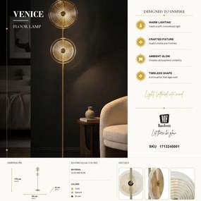 Stojacia lampa Venice 168 cm zlatá