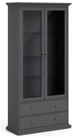 Sivá vitrína 96x201 cm Paris – Tvilum