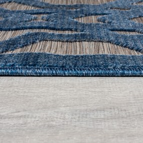 Flair Rugs, Behúň Piatto Oro Blue – na von aj na doma, 66x230, modrá, chodba / predsieň