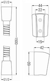 Mexen príslušenstvo - ručný sprchový set Oval R-05, 3-funkcie, biela, 785056052-20