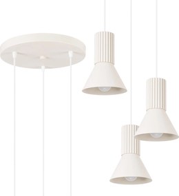 Závesné svietidlo Estria, 3x biele kovové tienidlo, be, o