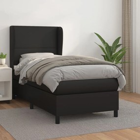 Boxspring posteľ s matracom čierna 90x200 cm umelá koža 3128889