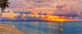 Obraz - Západ slnka na pláži (120x50 cm)