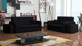 Rozkladacia sedacia súprava s úložným priestorom Clivia Home II + III, Taburetka: ľavá strana (pohovka III) + pravá strana (pohovka II), Dostupné poťahy: Enjoy 17