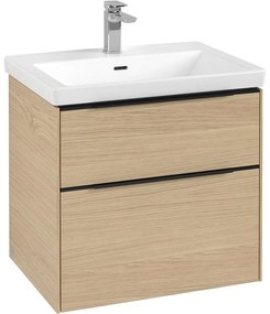 VILLEROY &amp; BOCH Subway 3.0 závesná skrinka pod umývadlo, 2 zásuvky, s LED osvetlením, 622 x 478 x 429 mm, Nordic Oak, C576L1VJ