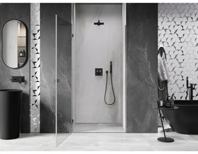 Mexen, Mexen Lunar-B Otočné ľavé sprchové dvere 95 cm, priehľadné, pištoľovo sivá kartáčovaná - 832-095-000-66-00-L