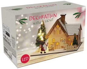 Vianočná LED dekorácia Zimný domček, 20x10x12,5 cm, dekor 1