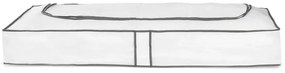Compactor Nizky textilný úložný box Compactor Life, 108 x 45 x15 cm, sivo-biely