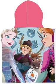 Kúpacie pončo - osuška s kapucňou Ľadové kráľovstvo - Frozen - vyrobená z mikrovlákna - 50 x 100 cm