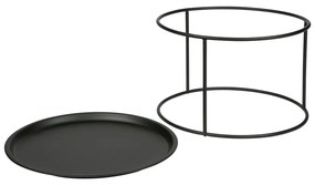 Čierny konferenčný stolík WOOOD Ivar, ⌀ 56 cm