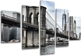 Obraz na stenu 5 dielny MESTO / NEW YORK ME115E50 - 150x100 cm