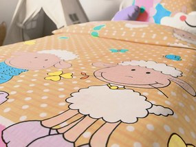 Krepové obliečky do postieľky OVEČKY krémové Rozmer obliečky: 45 x 65 cm | 90 x 135 cm