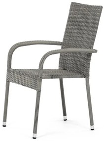 Autronic BONTEC Záhradná stolička, kov, polyratan, sivá, AZC-S2114 GREY Farba: Šedá