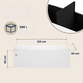 Casaria Taburet s úložným priestorom BELLA, 115x38x38cm, biela