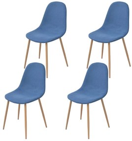 Jedálenské stoličky 4 ks, modré, látka