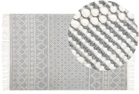 Vlnený koberec 160 x 230 cm béžová/sivá SOLHAN Beliani