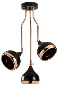 Luster na tyči YILDO 3xE27/40W/230V čierna/medená