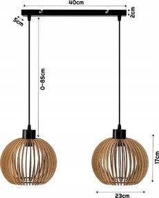 LED stropná závesná lampa s nastaviteľnou atmosférou 2xE27 do kuchyne a obývačky