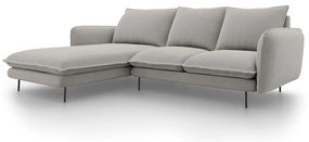 Svetlosivá rohová pohovka Cosmopolitan Design Vienna, ľavý roh