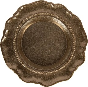 Zlatá antik dekoračná okrúhla miska Raw Gold - Ø 20*2 cm