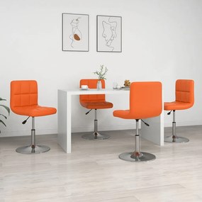 Jedálenské stoličky 4 ks, oranžové, umelá koža