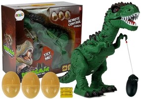 LEAN TOYS Dinosaurus Tyrannosaurus Rex 54 cm s vajíčkami RC - zelený