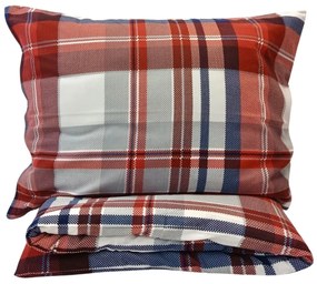 Obliečky flanelové Karo červené 200x140cm+90x70cm TiaHome