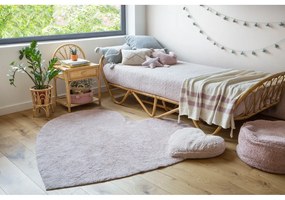 Ružový prateľný ručne tkaný bavlnený detský koberec 160x180 cm Puffy Love – Lorena Canals