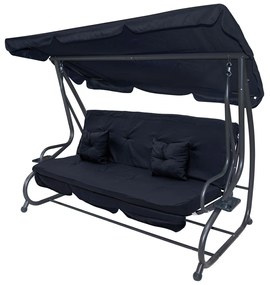 Záhradná hojdačka so strieškou, skladacia 2x1 námornícka modrá