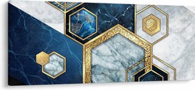 Obraz - Mramorové hexagóny (120x50 cm)