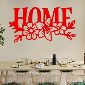 Veselá Stena Samolepka Nápis Home Farba: červená, Veľkosť: 80 x 42 cm