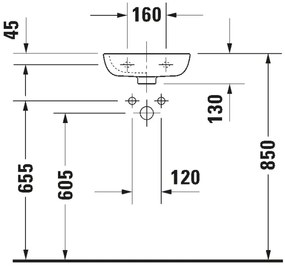 Duravit 7053600082 - Závesné umývadlo D-CODE 36x27 cm keramika/lesklá biela