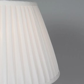 Retro stolná lampa mosadz s plisovaným tienidlom krémová 35 cm - Kaso