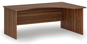 Ergonomický kancelársky písací stôl PRIMO WOOD, 180x120 cm, pravý, orech